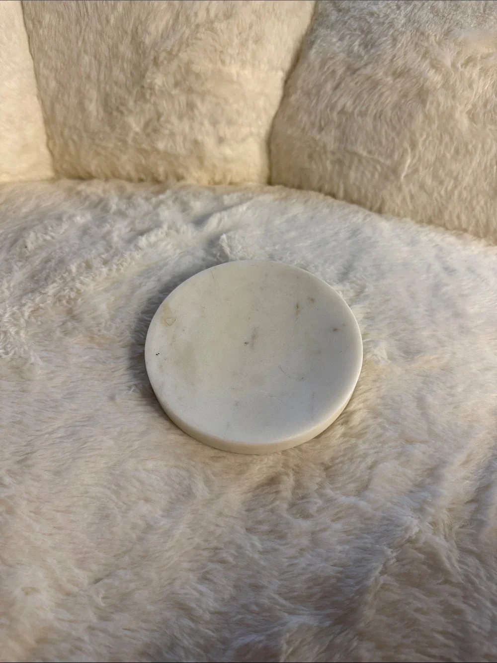 White Ivory Marble dish catch all soap candle